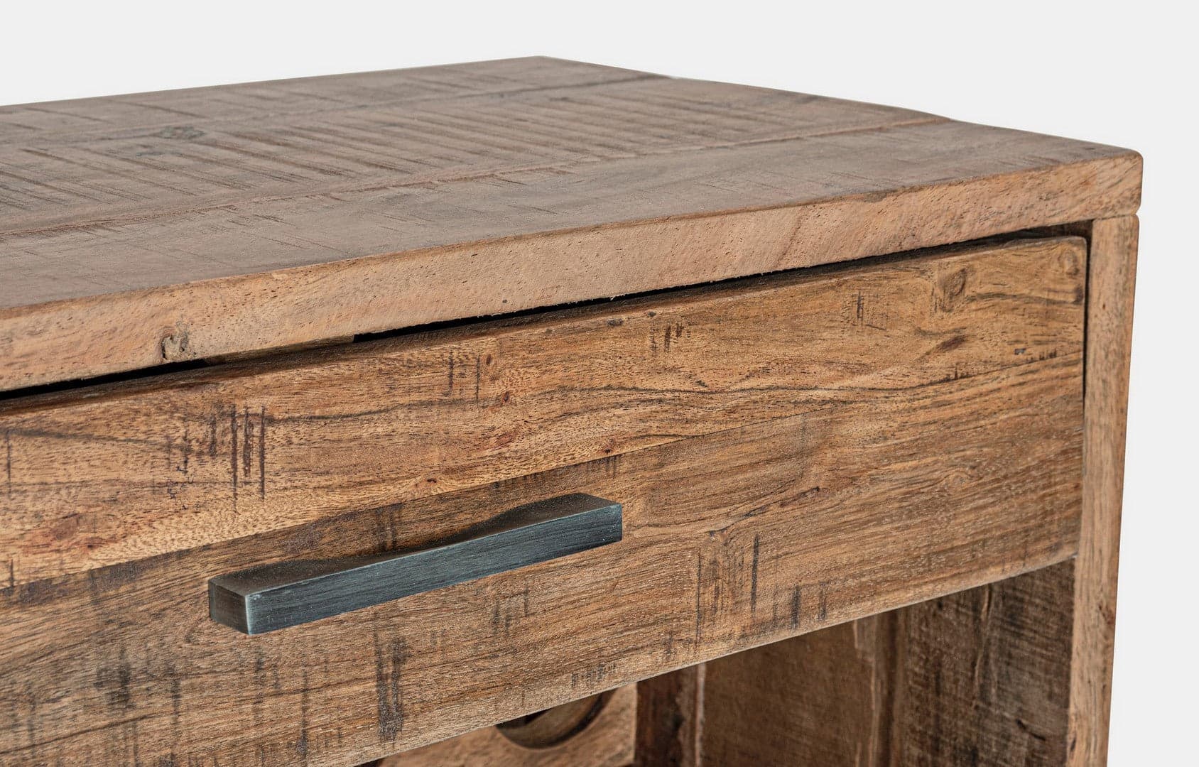 Mobile porta bottiglie "Elmer" con 1 cassetto, struttura in legno d'acacia, da 60 x 32 x 107 cm in Porta bottiglie da vino Decor Space - Altamura, commercioVirtuoso.it