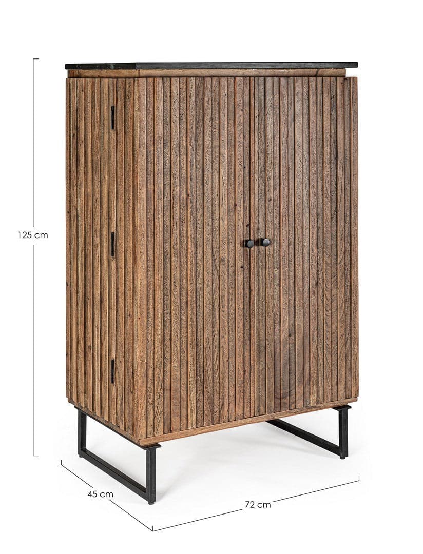 Mobile da bar "Norfolk" in MDF, con struttura in legno di acacia, gambe in acciaio 72 x 45 x 125 cm in Mobili da bar Decor Space - Altamura, commercioVirtuoso.it