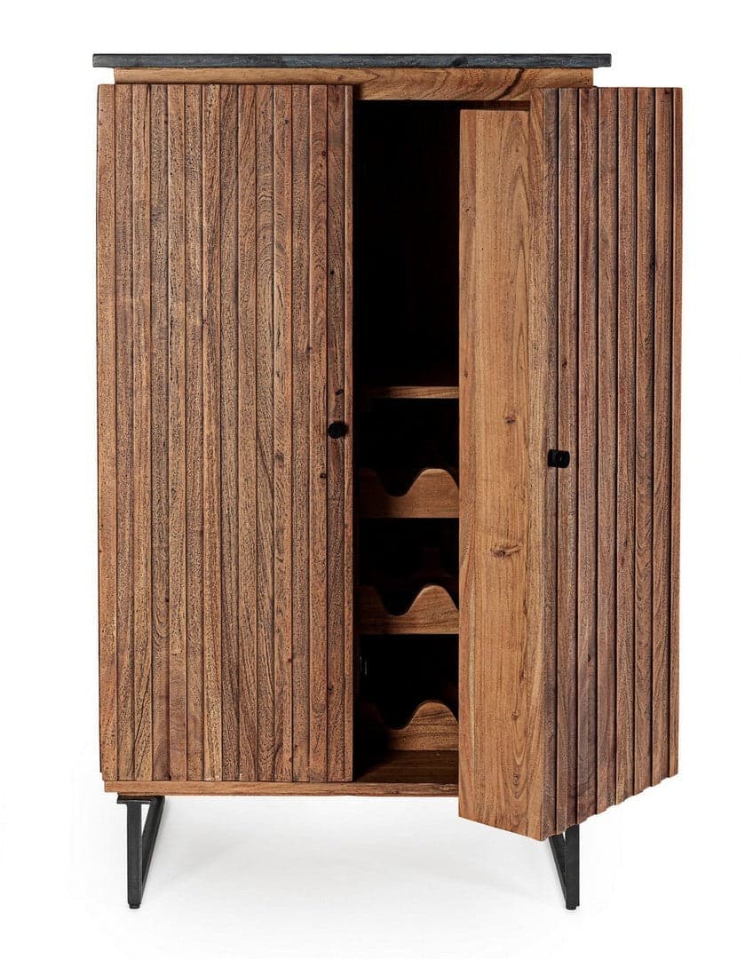 Mobile da bar "Norfolk" in MDF, con struttura in legno di acacia, gambe in acciaio 72 x 45 x 125 cm in Mobili da bar Decor Space - Altamura, commercioVirtuoso.it