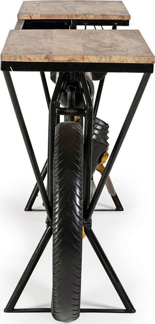 Consolle da bar "Moto Epic"  moderno con piano in legno, struttura in acciaio 183 x 41 x 86 cm in Console e tavoli da divano Decor Space - Altamura, commercioVirtuoso.it
