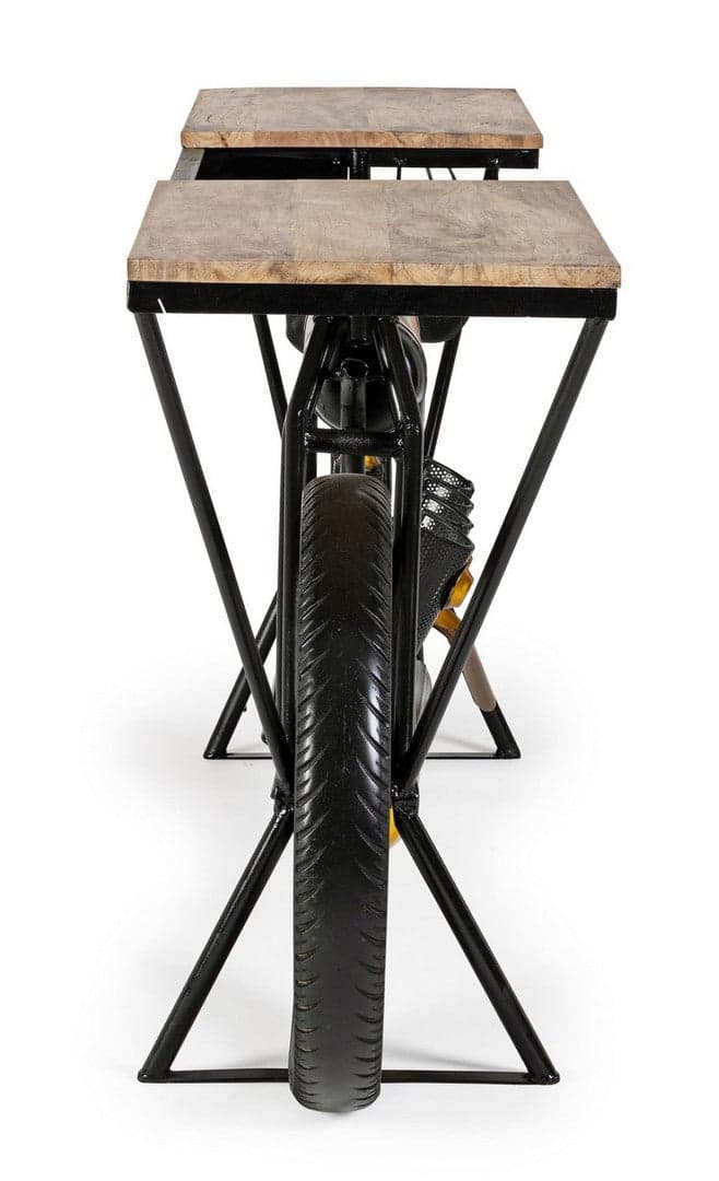Consolle da bar "Moto Epic"  moderno con piano in legno, struttura in acciaio 183 x 41 x 86 cm in Console e tavoli da divano Decor Space - Altamura, commercioVirtuoso.it
