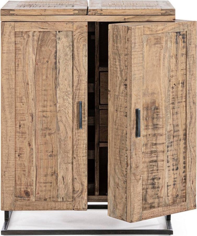 Mobile da bar "Elmer" con 2 ante, struttura in legno d'acacia, da 80 x 48 x 99 cm in Credenze e buffet Decor Space - Altamura, commercioVirtuoso.it