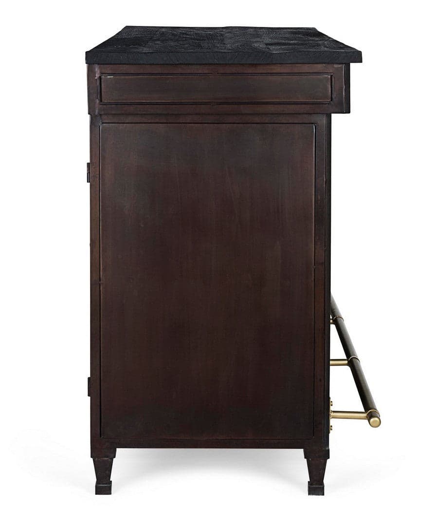 Mobile da Bar "Lanford" con struttura in acciaio, piano in legno di mango in Tavoli da bar Decor Space - Altamura, commercioVirtuoso.it