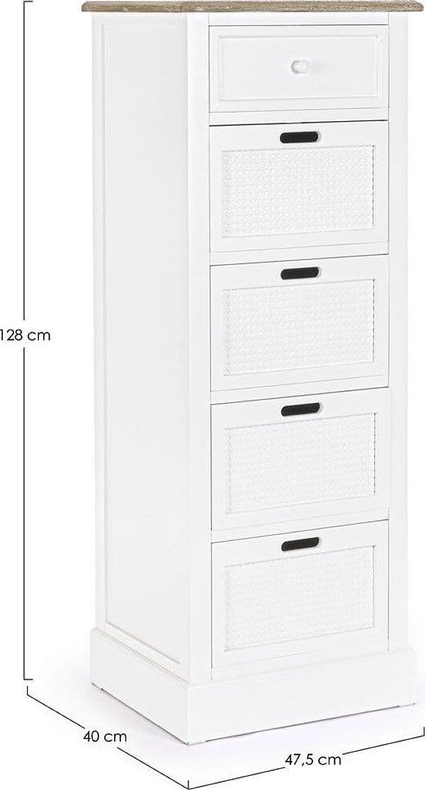 Mobile da bar "Dorotea" in MDF, con piano in paulownia e maniglie 47,5 x 40 x 128 cm in Credenze e buffet Decor Space - Altamura, commercioVirtuoso.it