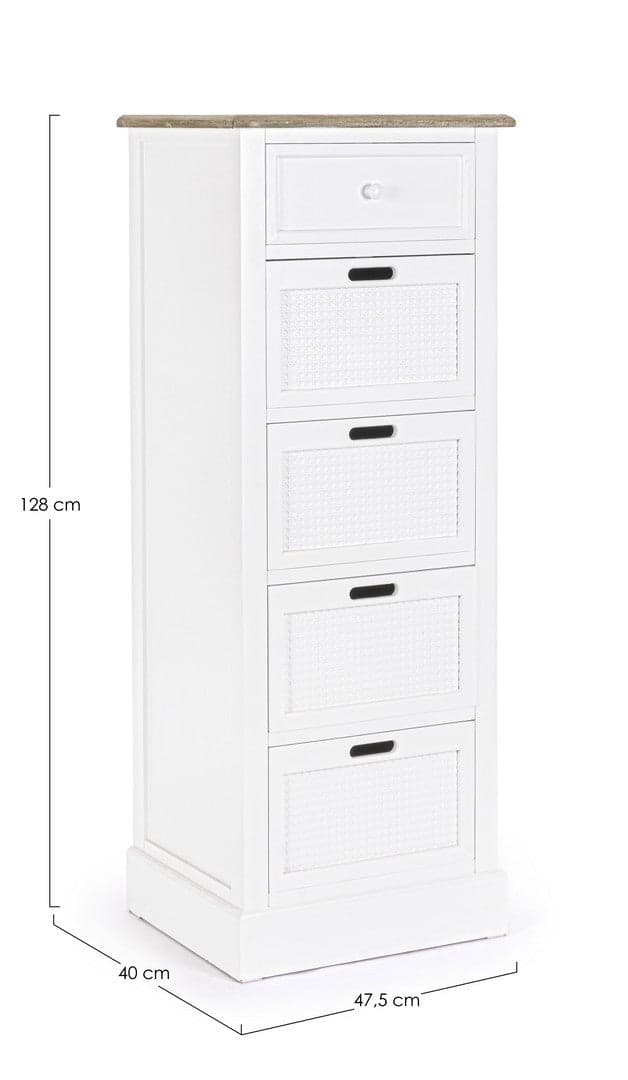Mobile da bar "Dorotea" in MDF, con piano in paulownia e maniglie 47,5 x 40 x 128 cm in Credenze e buffet Decor Space - Altamura, commercioVirtuoso.it