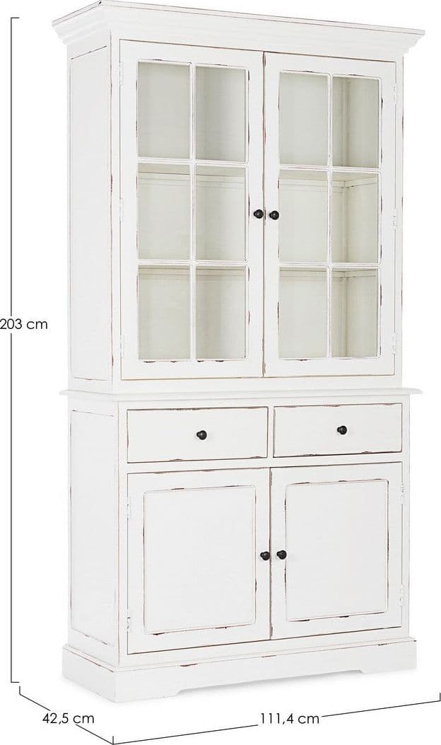 Vetrina "Jefferson" per interno, struttura in legno di mango, schienali in legno in Vetrinette Decor Space - Altamura, commercioVirtuoso.it