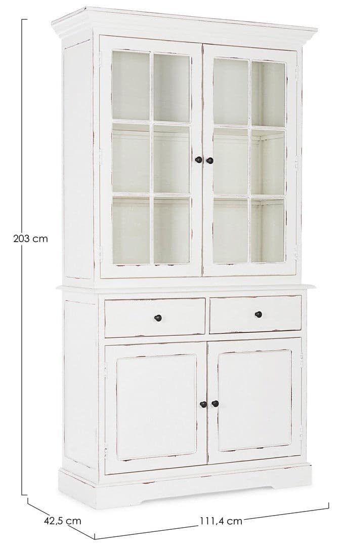 Vetrina "Jefferson" per interno, struttura in legno di mango, schienali in legno in Vetrinette Decor Space - Altamura, commercioVirtuoso.it