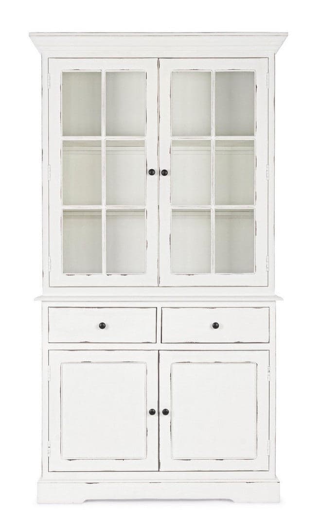 Vetrina "Jefferson" per interno, struttura in legno di mango, schienali in legno in Vetrinette Decor Space - Altamura, commercioVirtuoso.it