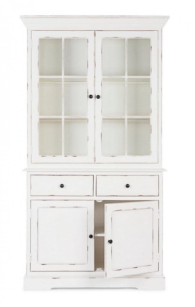 Vetrina "Jefferson" per interno, struttura in legno di mango, schienali in legno in Vetrinette Decor Space - Altamura, commercioVirtuoso.it