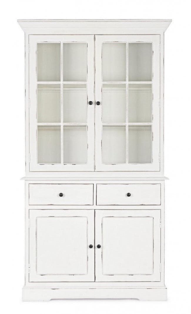 Vetrina "Jefferson" per interno, struttura in legno di mango, schienali in legno in Vetrinette Decor Space - Altamura, commercioVirtuoso.it