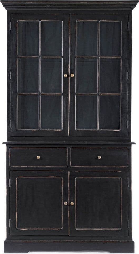 Vetrina "Jefferson" per interno, struttura in legno di mango, schienali in legno in Vetrinette Decor Space - Altamura, commercioVirtuoso.it