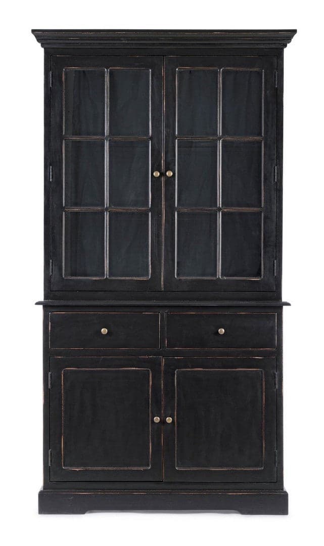 Vetrina "Jefferson" per interno, struttura in legno di mango, schienali in legno in Vetrinette Decor Space - Altamura, commercioVirtuoso.it