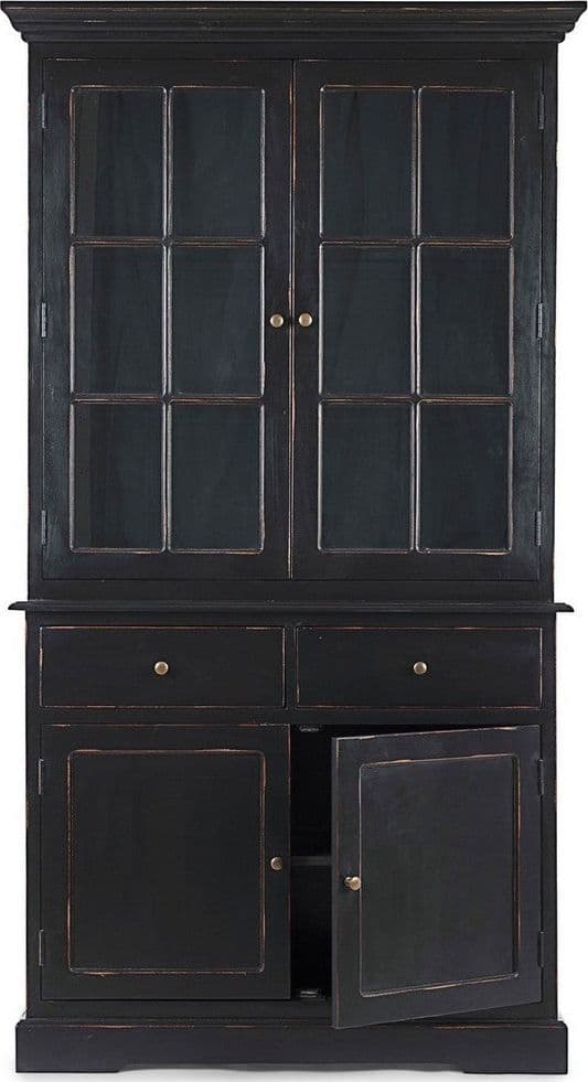 Vetrina "Jefferson" per interno, struttura in legno di mango, schienali in legno in Vetrinette Decor Space - Altamura, commercioVirtuoso.it
