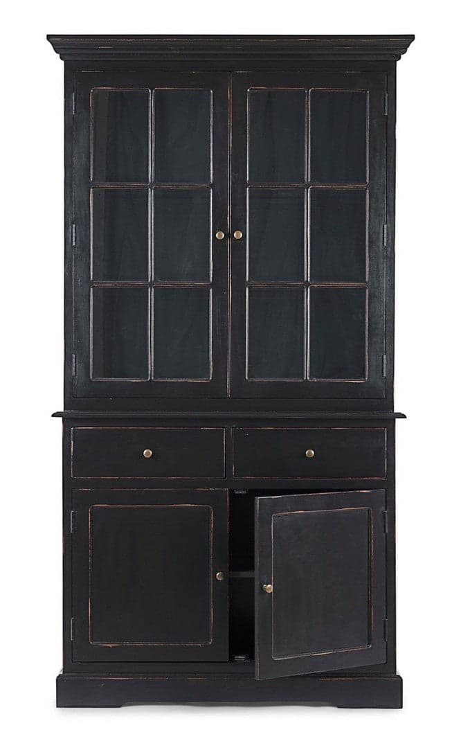 Vetrina "Jefferson" per interno, struttura in legno di mango, schienali in legno in Vetrinette Decor Space - Altamura, commercioVirtuoso.it