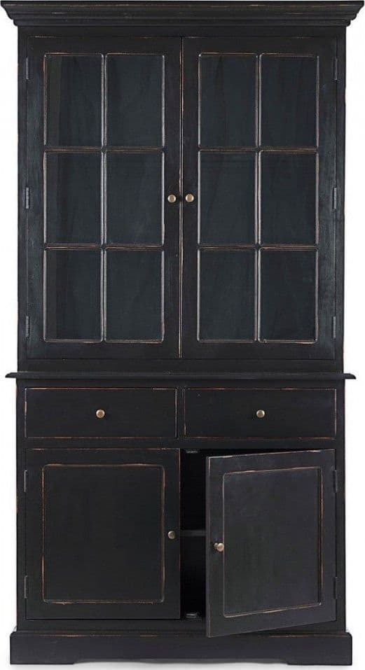 Vetrina "Jefferson" per interno, struttura in legno di mango, schienali in legno in Vetrinette Decor Space - Altamura, commercioVirtuoso.it