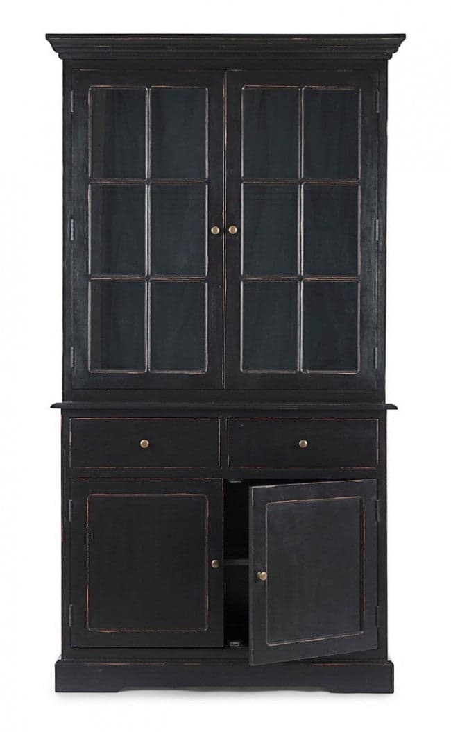 Vetrina "Jefferson" per interno, struttura in legno di mango, schienali in legno in Vetrinette Decor Space - Altamura, commercioVirtuoso.it