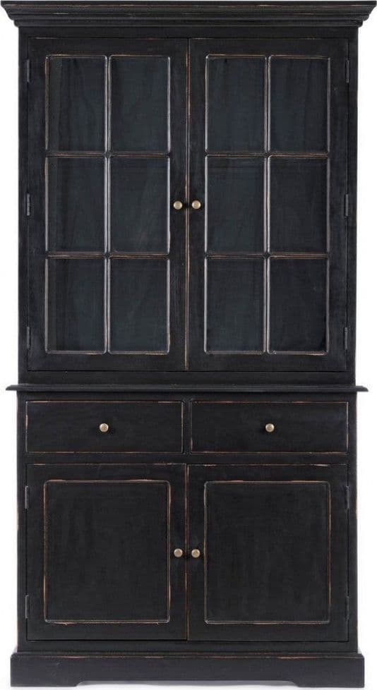 Vetrina "Jefferson" per interno, struttura in legno di mango, schienali in legno in Vetrinette Decor Space - Altamura, commercioVirtuoso.it
