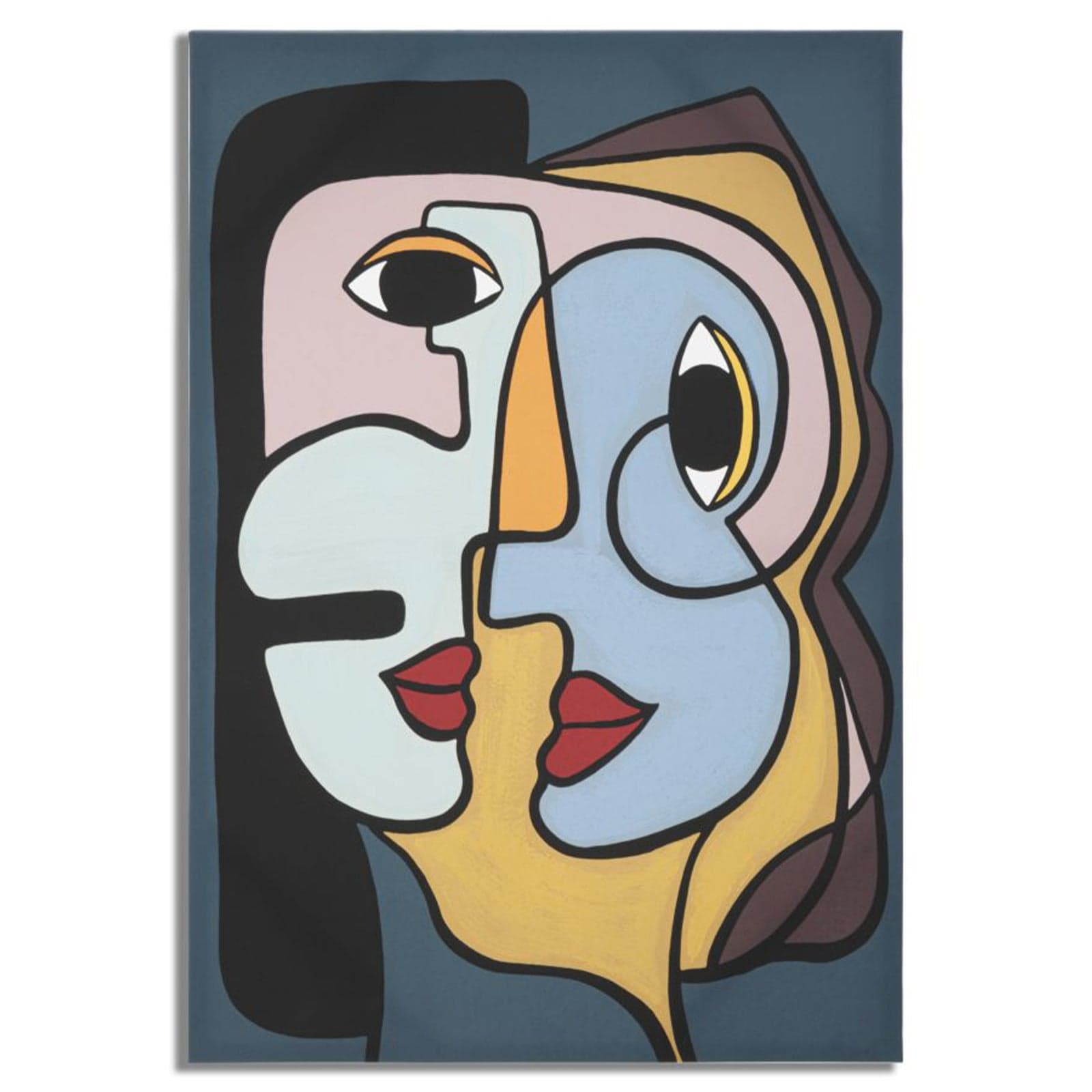 Stampa su tela volti stile cubismo con telaio in legno per decorazioni ambienti in Poster e stampe Decor Space - Altamura, commercioVirtuoso.it
