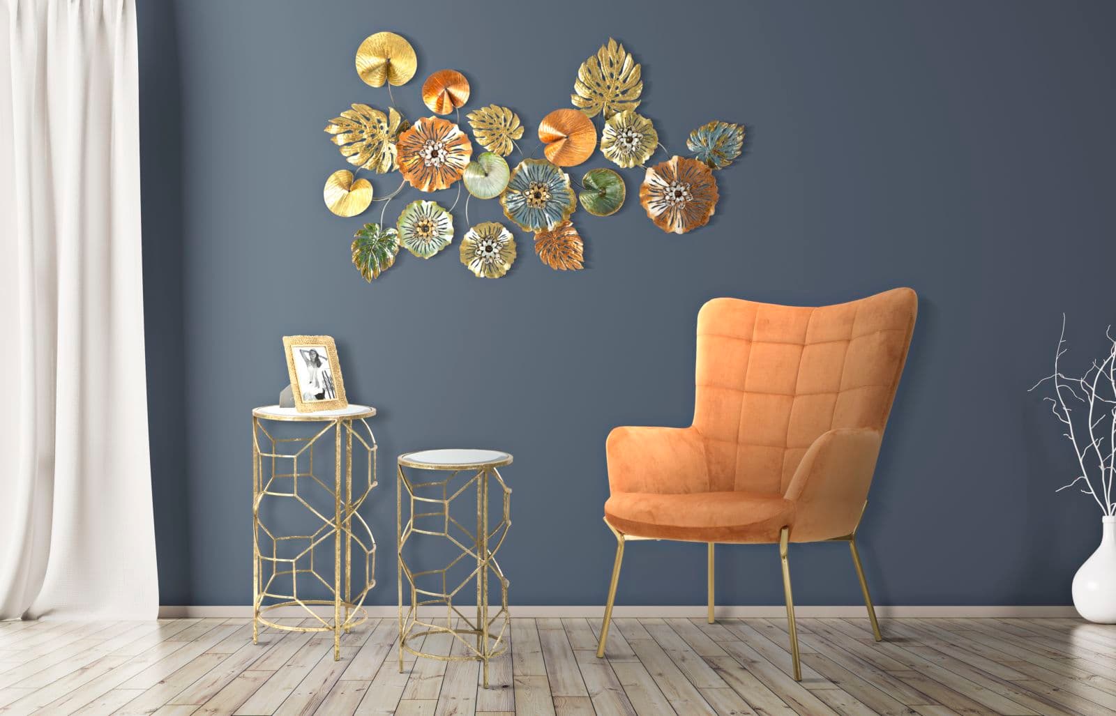 Pannello fiori decorativi in ferro per decorazioni ambienti in Sculture a parete Decor Space - Altamura, commercioVirtuoso.it
