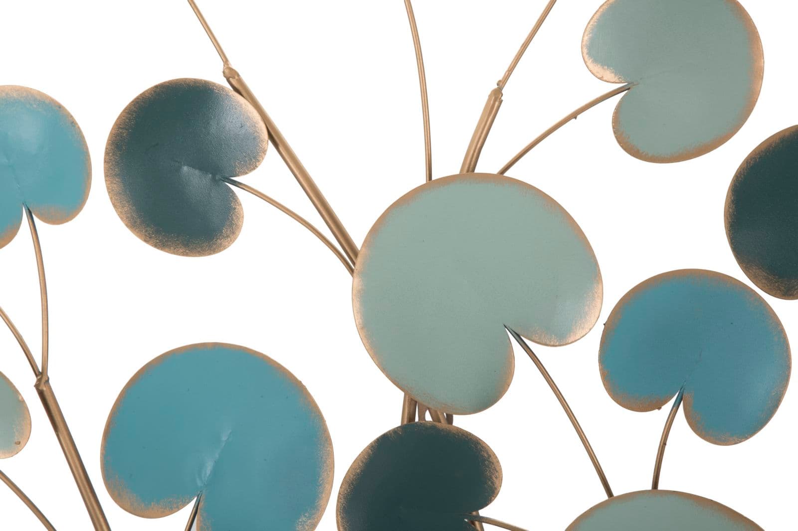Albero decorativo in ferro con foglie azzurre per decorazioni ambienti in Sculture a parete Decor Space - Altamura, commercioVirtuoso.it