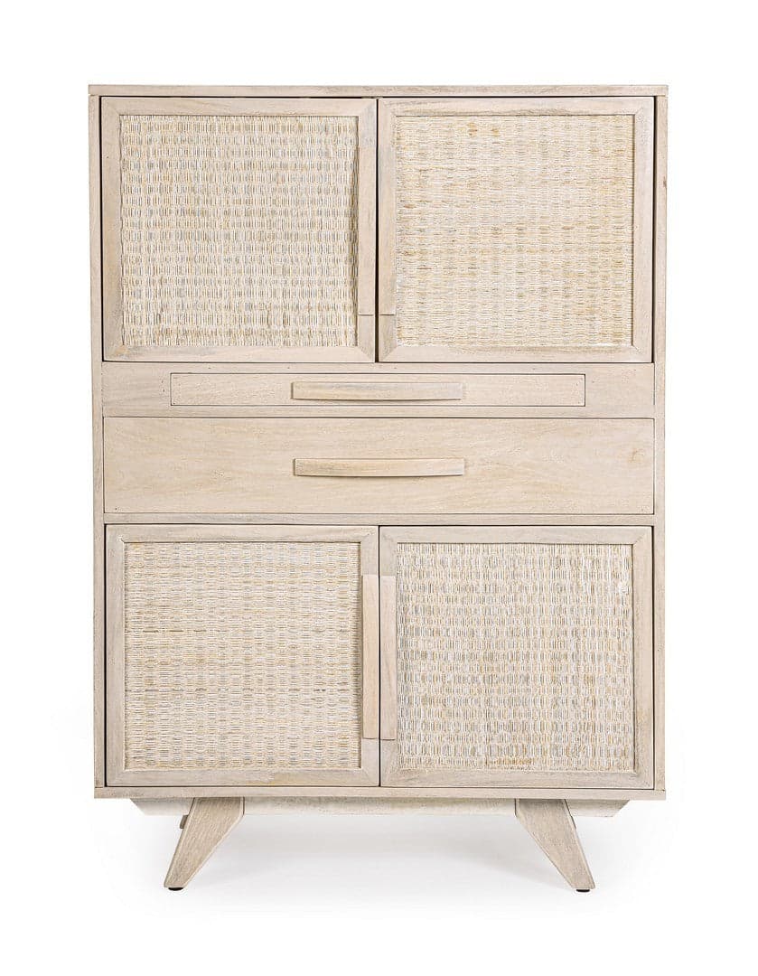 Mobile da bar "Sahana" da 4 ante in legno di mango, struttura in mdf da 85 x 40 x 123 cm in Credenze e buffet Decor Space - Altamura, commercioVirtuoso.it