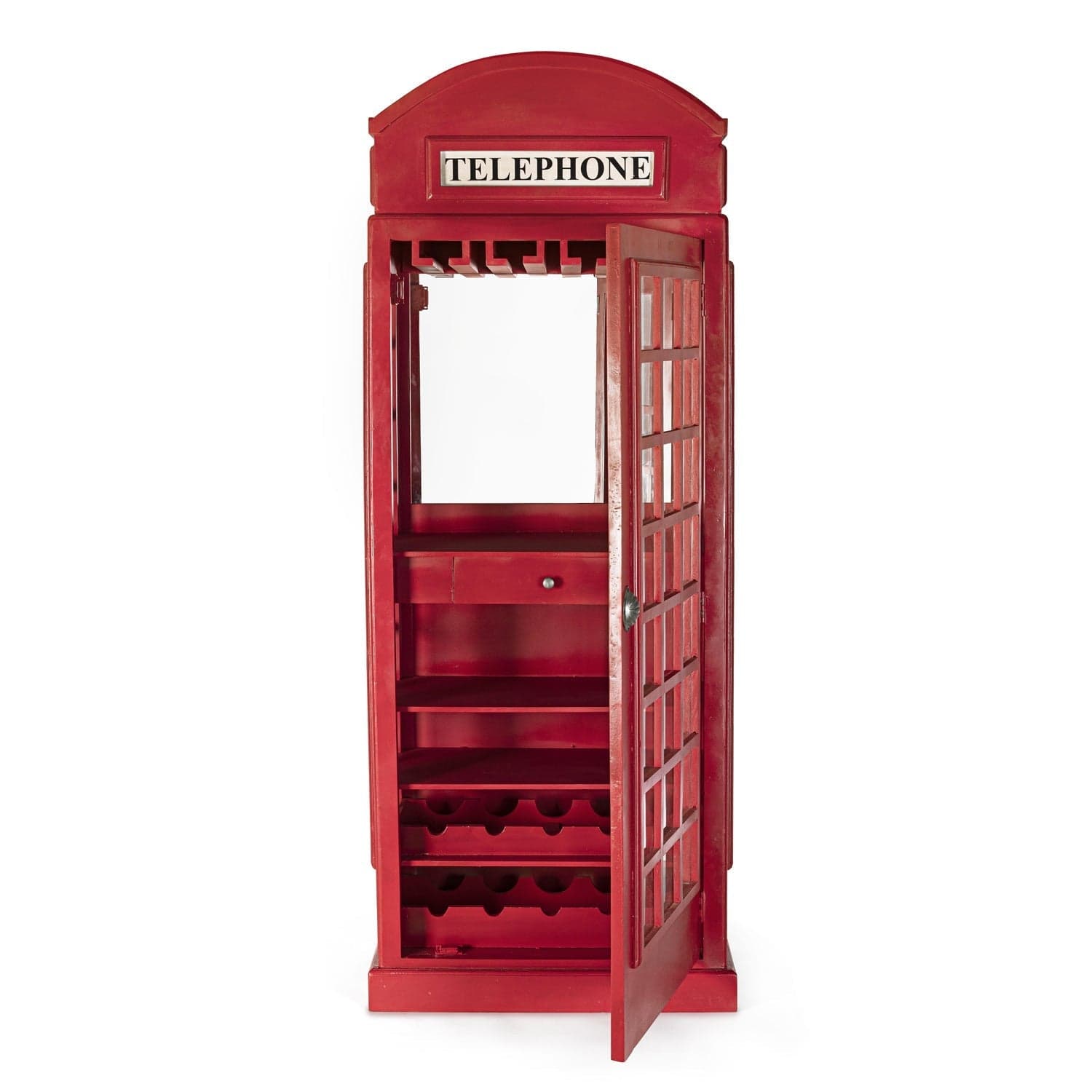Libreria cabina telefonica Inglese Rossa, Mobile Bar londinese con vetri laterali in Librerie Decor Space - Altamura, commercioVirtuoso.it