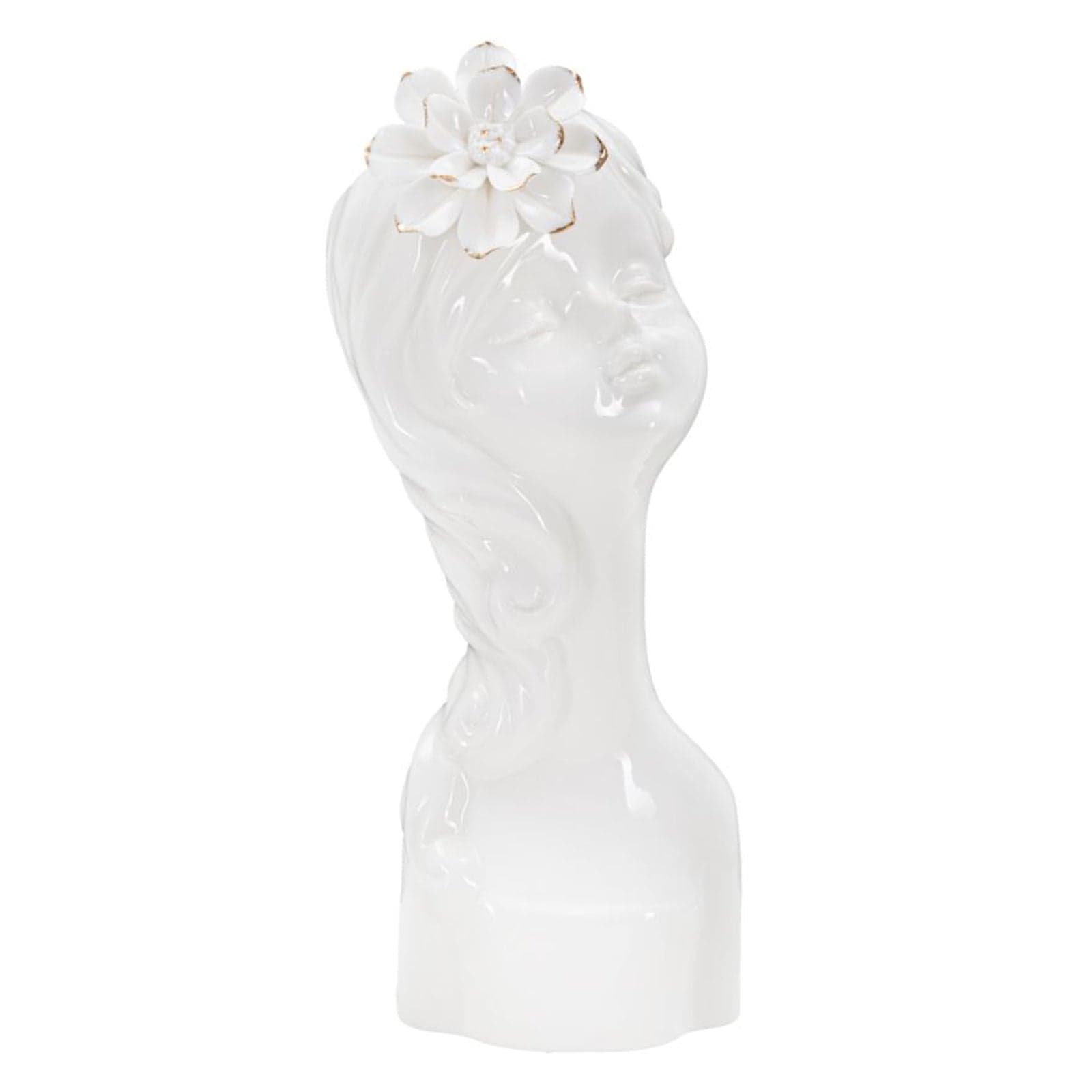 Vaso giovane donna in porcellana bianca per decorazioni ambienti