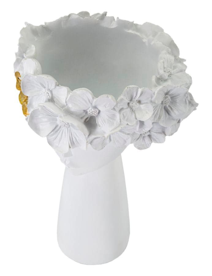 Vaso donna con fiori decorativi in poliestere bianco per decorazioni ambienti in Vasi Decor Space - Altamura, commercioVirtuoso.it