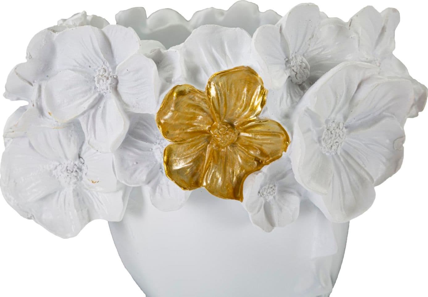 Vaso donna con fiori decorativi in poliestere bianco per decorazioni ambienti in Vasi Decor Space - Altamura, commercioVirtuoso.it