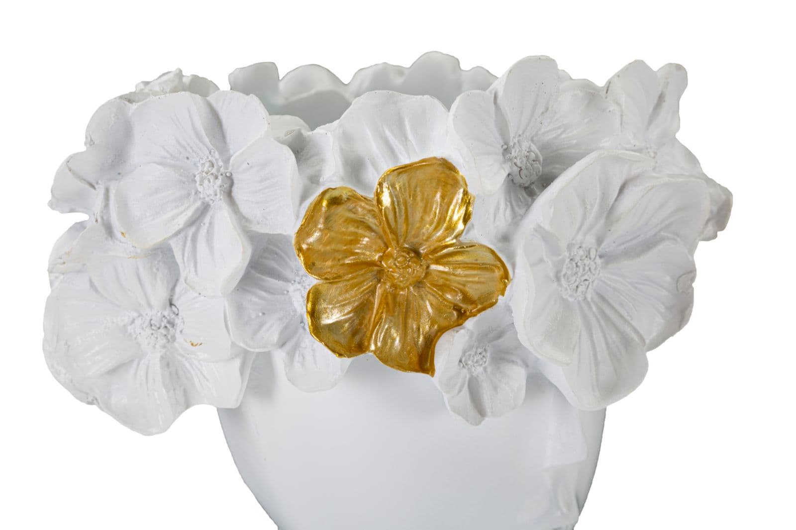 Vaso donna con fiori decorativi in poliestere bianco per decorazioni ambienti in Vasi Decor Space - Altamura, commercioVirtuoso.it
