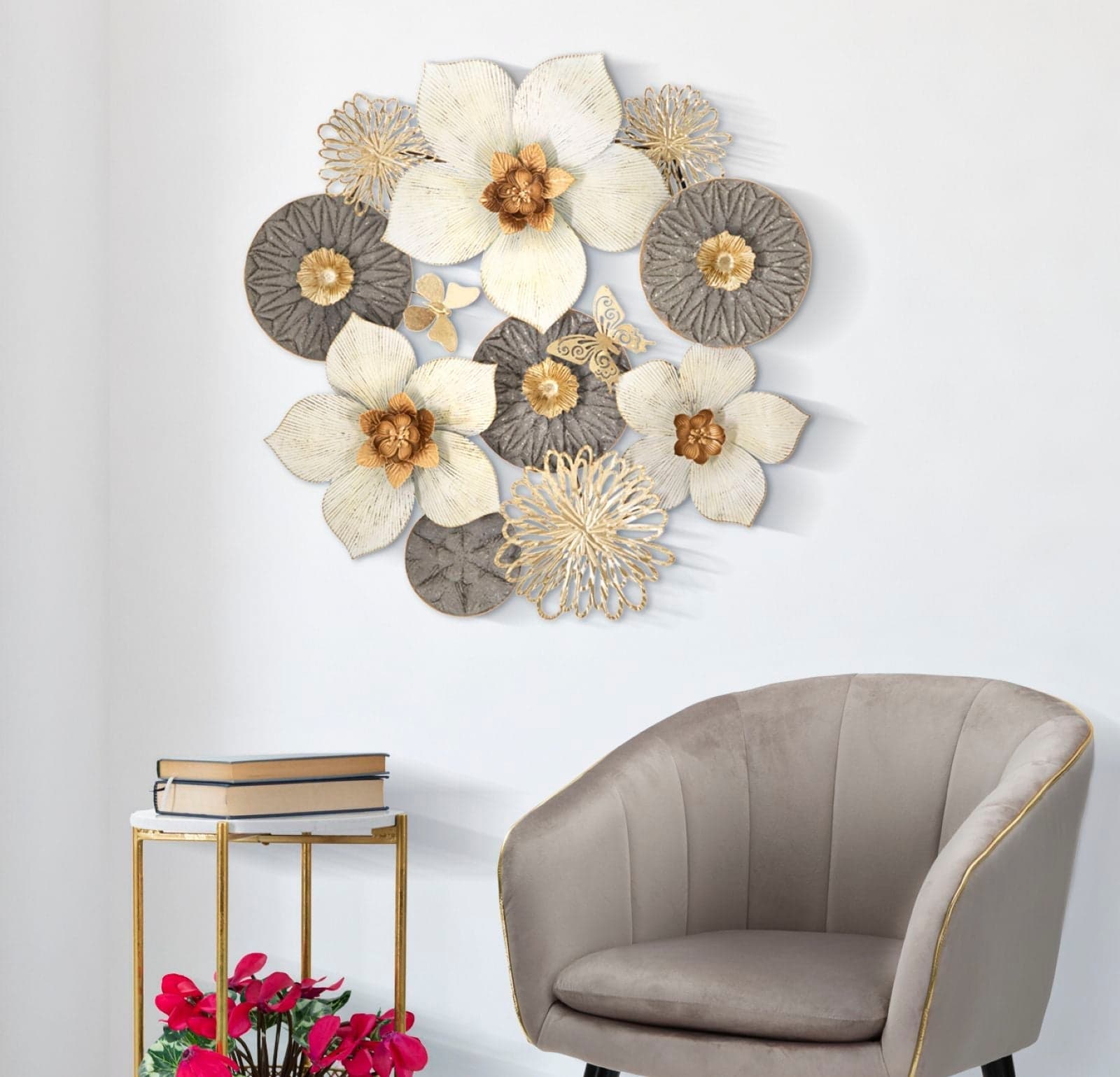 Composizione fiori decorativi Ridy in ferro per decorazioni ambienti in Vasi Decor Space - Altamura, commercioVirtuoso.it