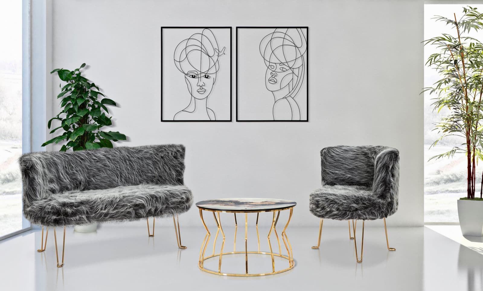 Pannello decorativo donna in ferro per decorazioni ambienti set da 2 in Sculture a parete Decor Space - Altamura, commercioVirtuoso.it