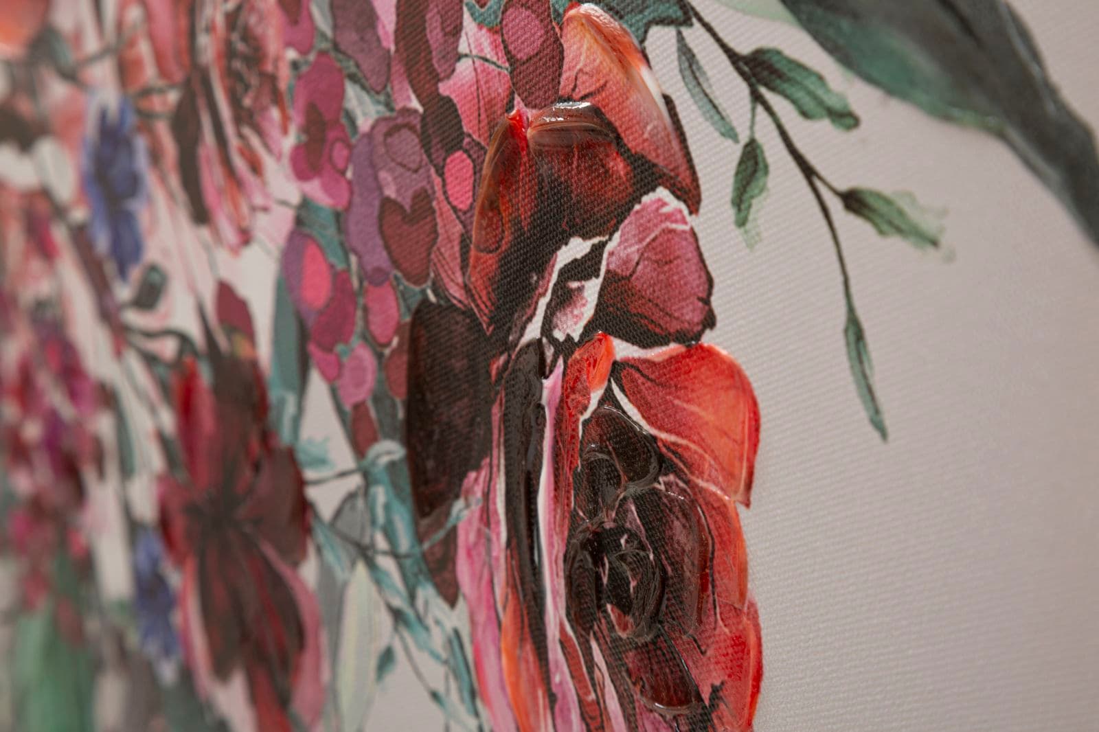 Stampa su tela donna con decorazioni floreali con telaio in legno per decorazioni ambienti in Poster e stampe Decor Space - Altamura, commercioVirtuoso.it