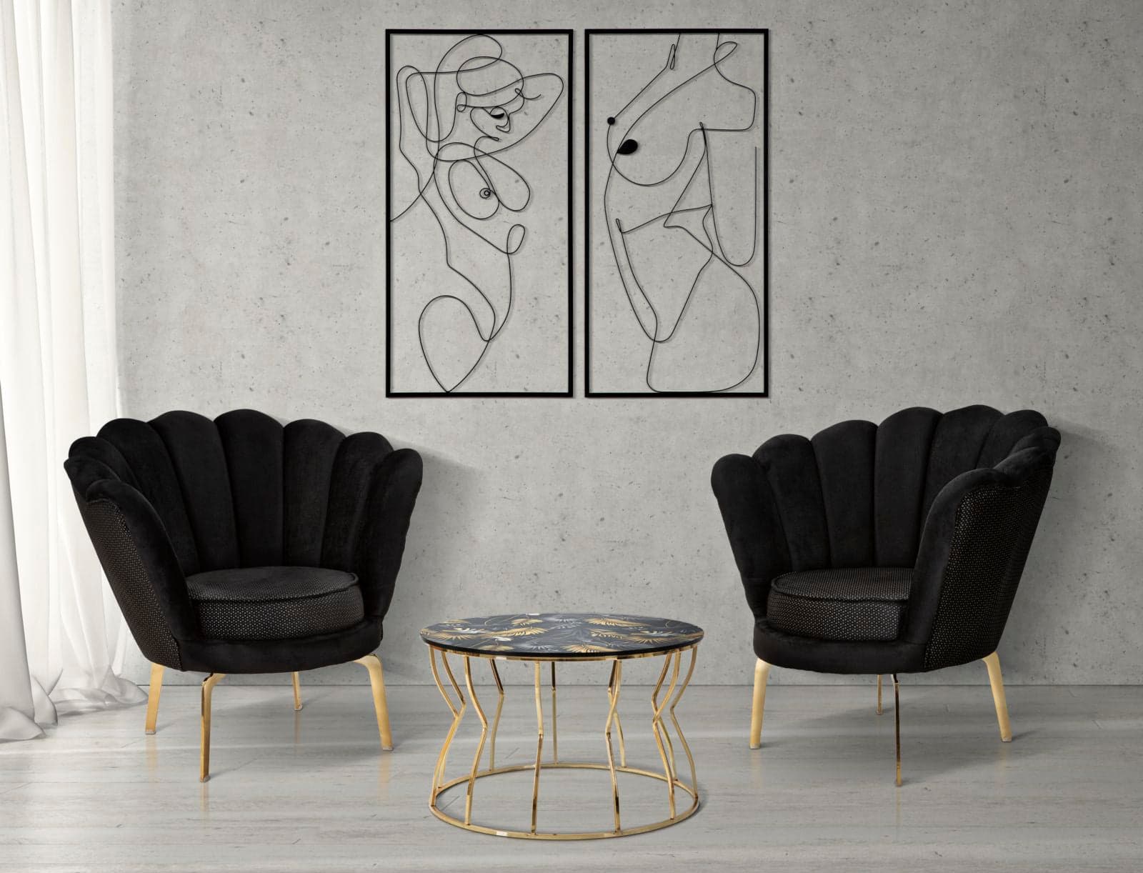 Pannello decorativo corpo donna in ferro per decorazioni ambienti set da 2 in Sculture a parete Decor Space - Altamura, commercioVirtuoso.it