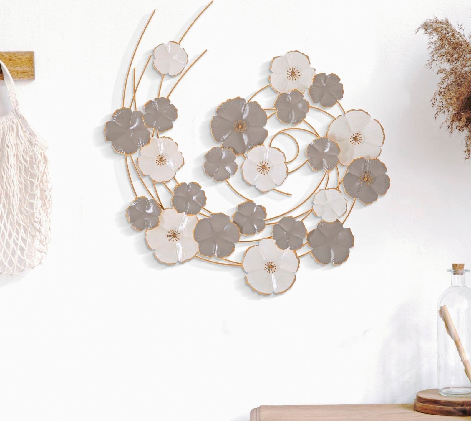 Pannello decorativo vortice di fiori in ferro per decorazioni ambienti - 5
