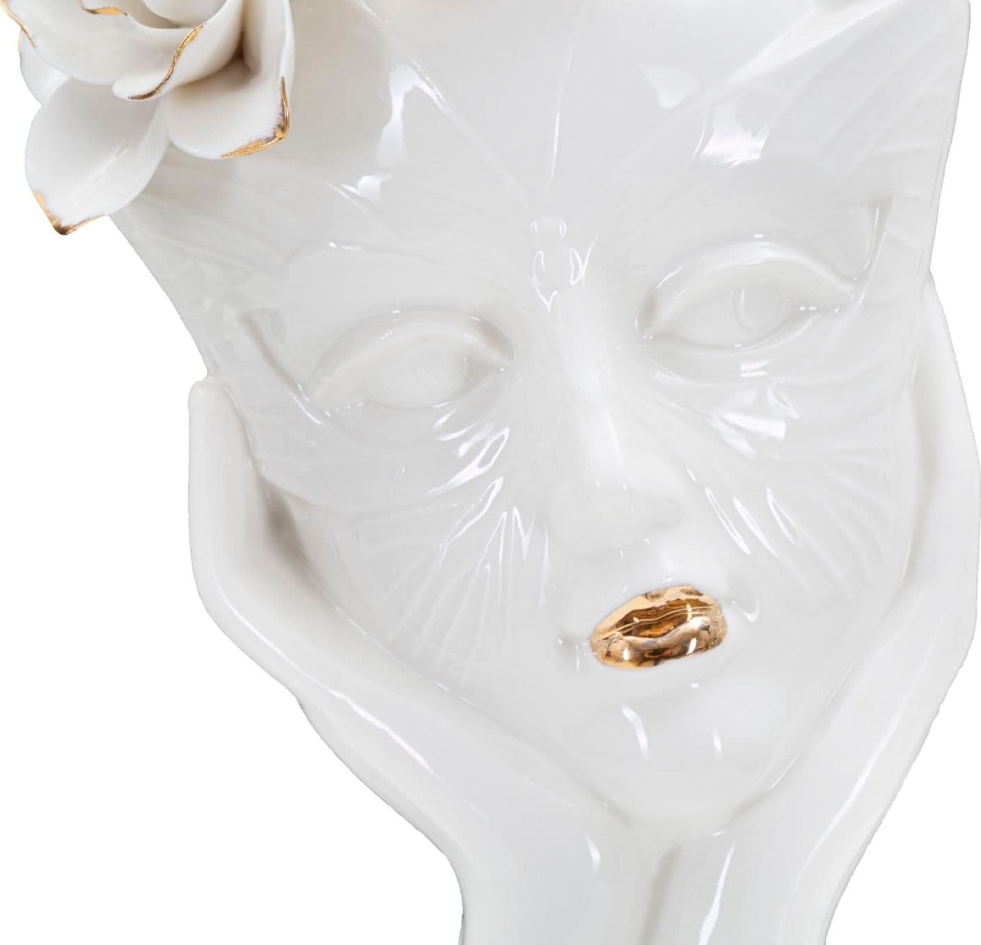Vaso donna con maschera in porcellana bianca per decorazioni ambienti in Vasi Decor Space - Altamura, commercioVirtuoso.it