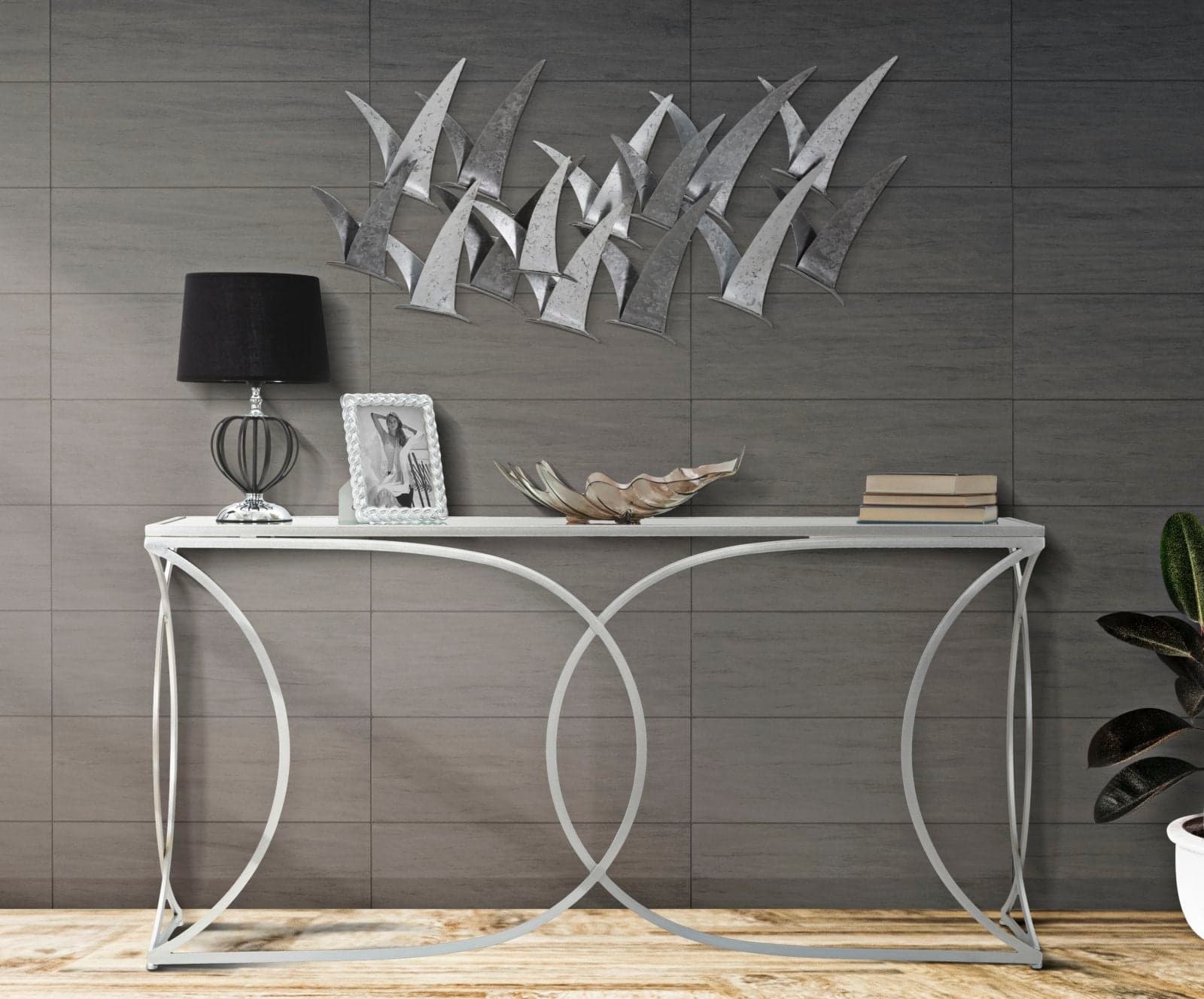 Pannello decorativo gabbiani in volo in ferro per decorazioni ambienti in Sculture a parete Decor Space - Altamura, commercioVirtuoso.it