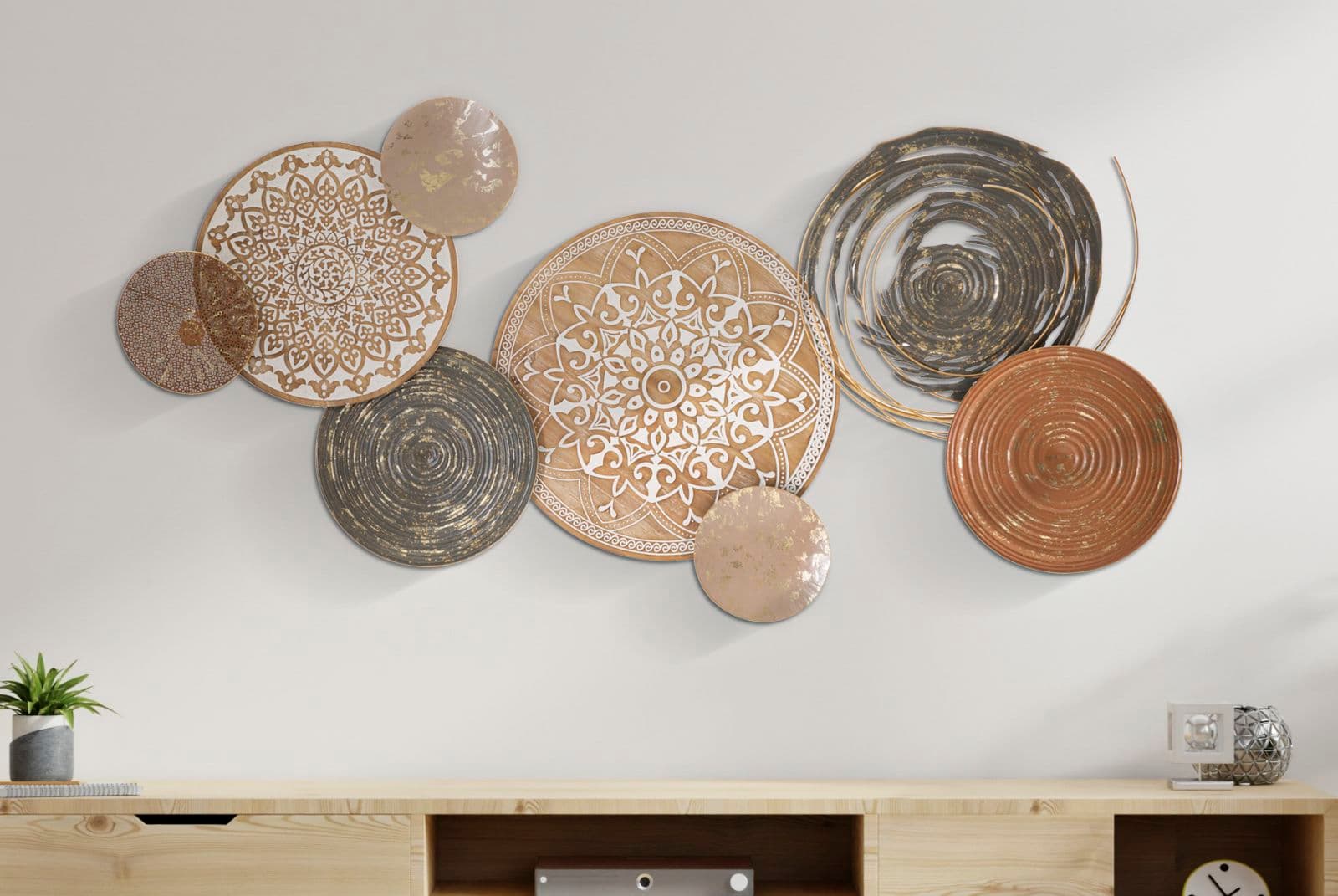 Pannello decorativo Boho struttura in ferro per decorazioni ambienti in Sculture a parete Decor Space - Altamura, commercioVirtuoso.it