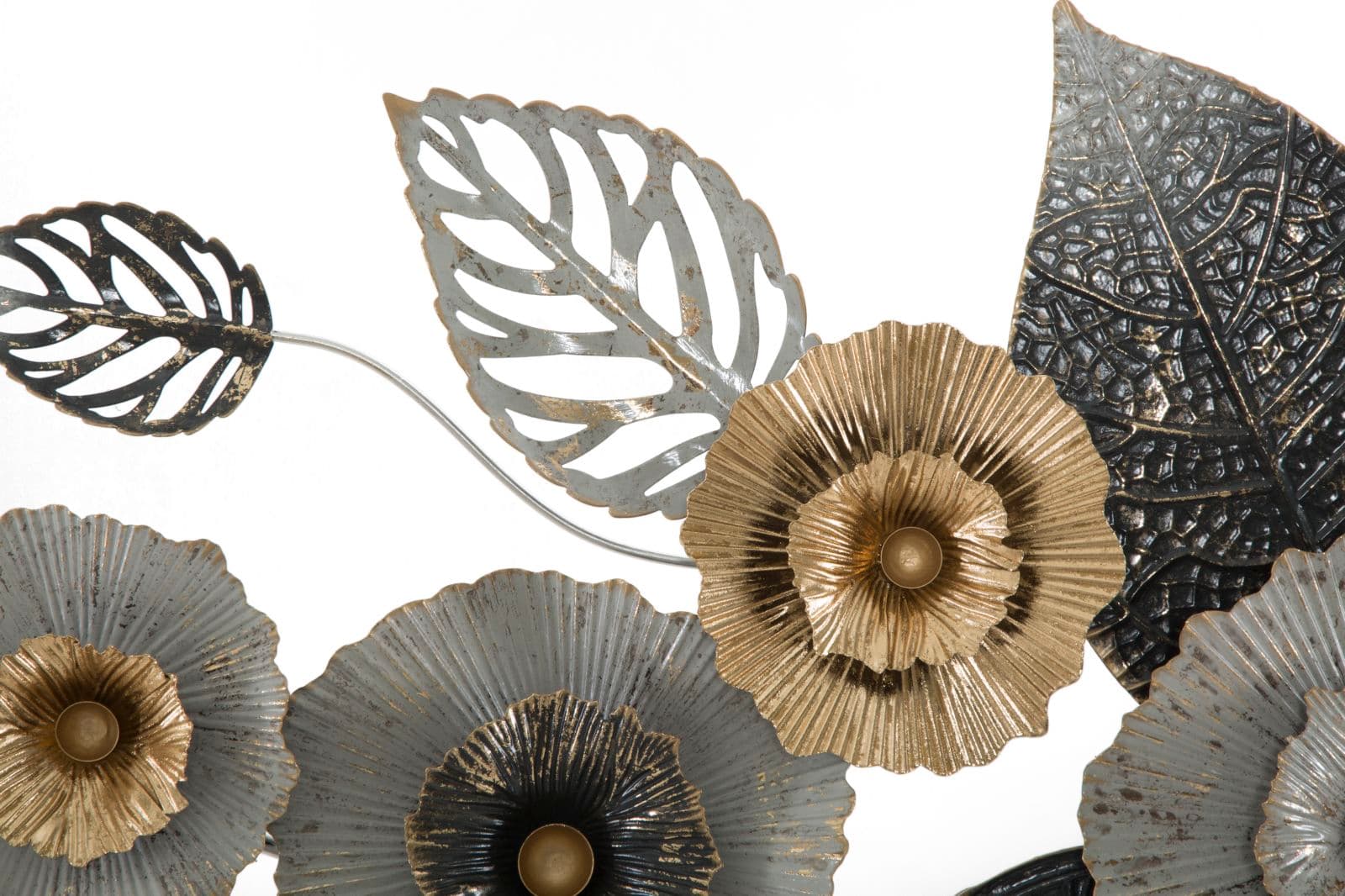 Pannello fiori e foglie decorative in ferro per decorazioni ambienti in Sculture a parete Decor Space - Altamura, commercioVirtuoso.it