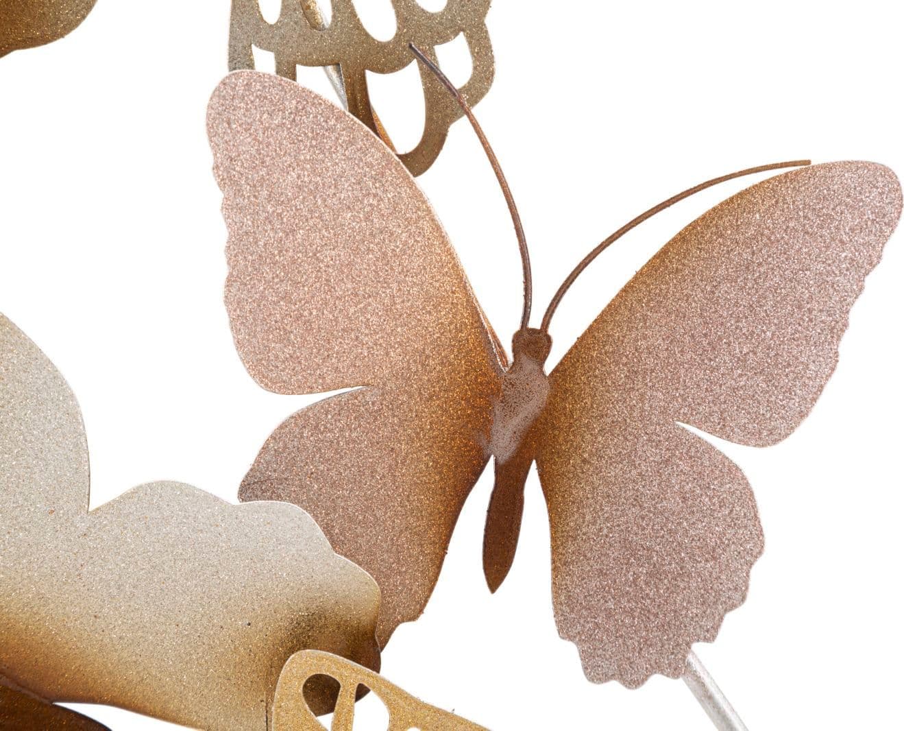Pannello decorativo farfalle da muro in ferro per decorazioni ambienti in Statue Decor Space - Altamura, commercioVirtuoso.it