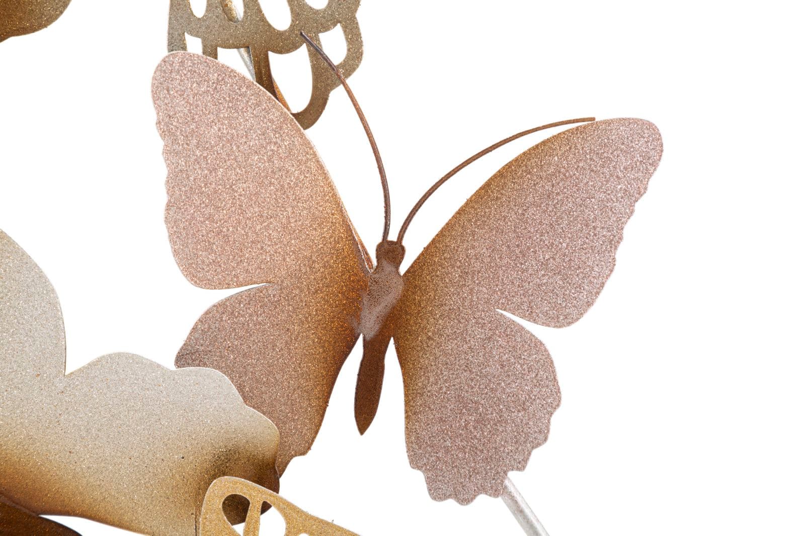 Pannello decorativo farfalle da muro in ferro per decorazioni ambienti in Statue Decor Space - Altamura, commercioVirtuoso.it