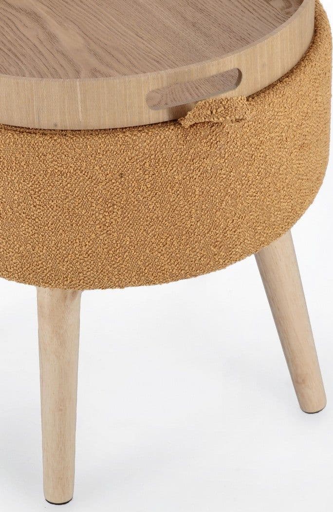 Poltrona Pouf "Zoya" per interno, con struttura in mdf e compensato da Ø39 x 42.5h cm in Ottomane e poggiapiedi Decor Space - Altamura, commercioVirtuoso.it