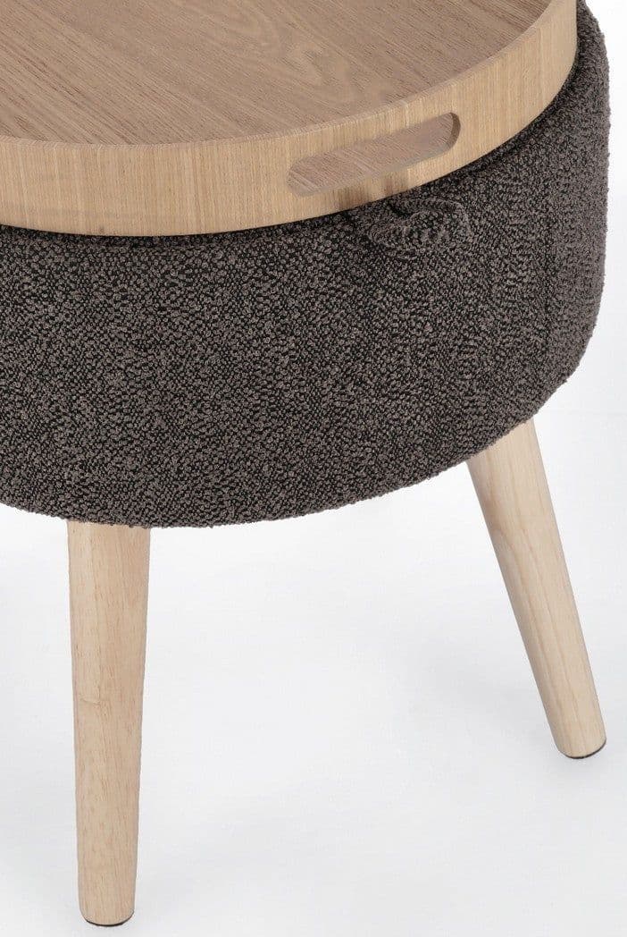 Poltrona Pouf "Zoya" per interno, con struttura in mdf e compensato da Ø39 x 42.5h cm in Ottomane e poggiapiedi Decor Space - Altamura, commercioVirtuoso.it