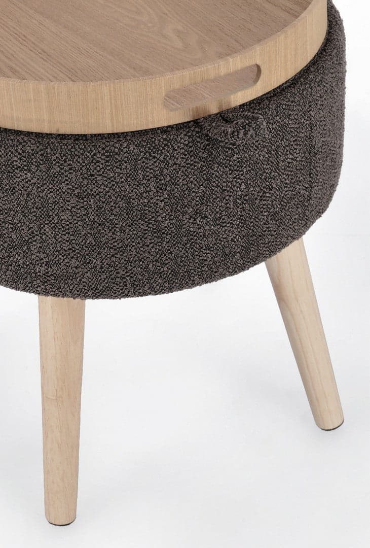Poltrona Pouf "Zoya" per interno, con struttura in mdf e compensato da Ø39 x 42.5h cm in Ottomane e poggiapiedi Decor Space - Altamura, commercioVirtuoso.it