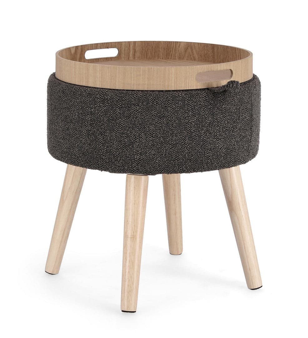 Poltrona Pouf "Zoya" per interno, con struttura in mdf e compensato da Ø39 x 42.5h cm in Ottomane e poggiapiedi Decor Space - Altamura, commercioVirtuoso.it