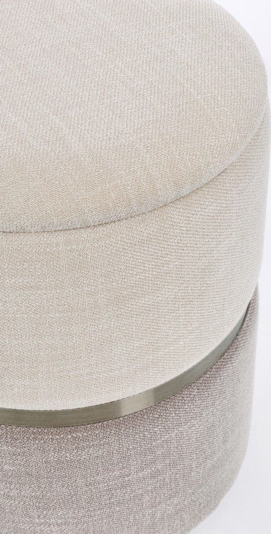 Poltrona Pouf "Radinka" per interno, con struttura in mdf e compensato Set da 2 pezzi in Ottomane e poggiapiedi Decor Space - Altamura, commercioVirtuoso.it