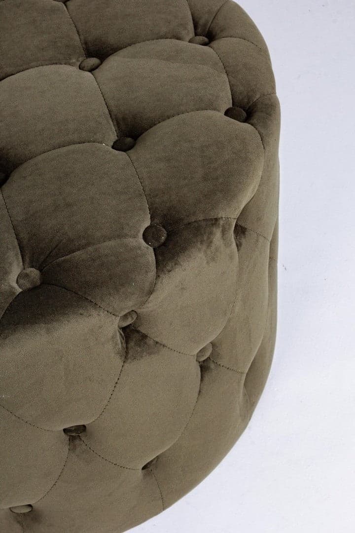 Poltrona Pouf "Lorella" per interno, con struttura in legno di pino e mdf da Ø60 x 42h cm in Ottomane e poggiapiedi Decor Space - Altamura, commercioVirtuoso.it