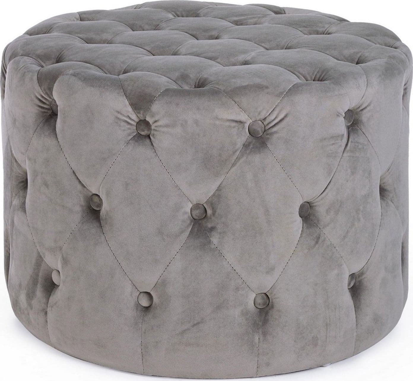 Poltrona Pouf "Lorella" per interno, con struttura in legno di pino e mdf da Ø60 x 42h cm in Ottomane e poggiapiedi Decor Space - Altamura, commercioVirtuoso.it