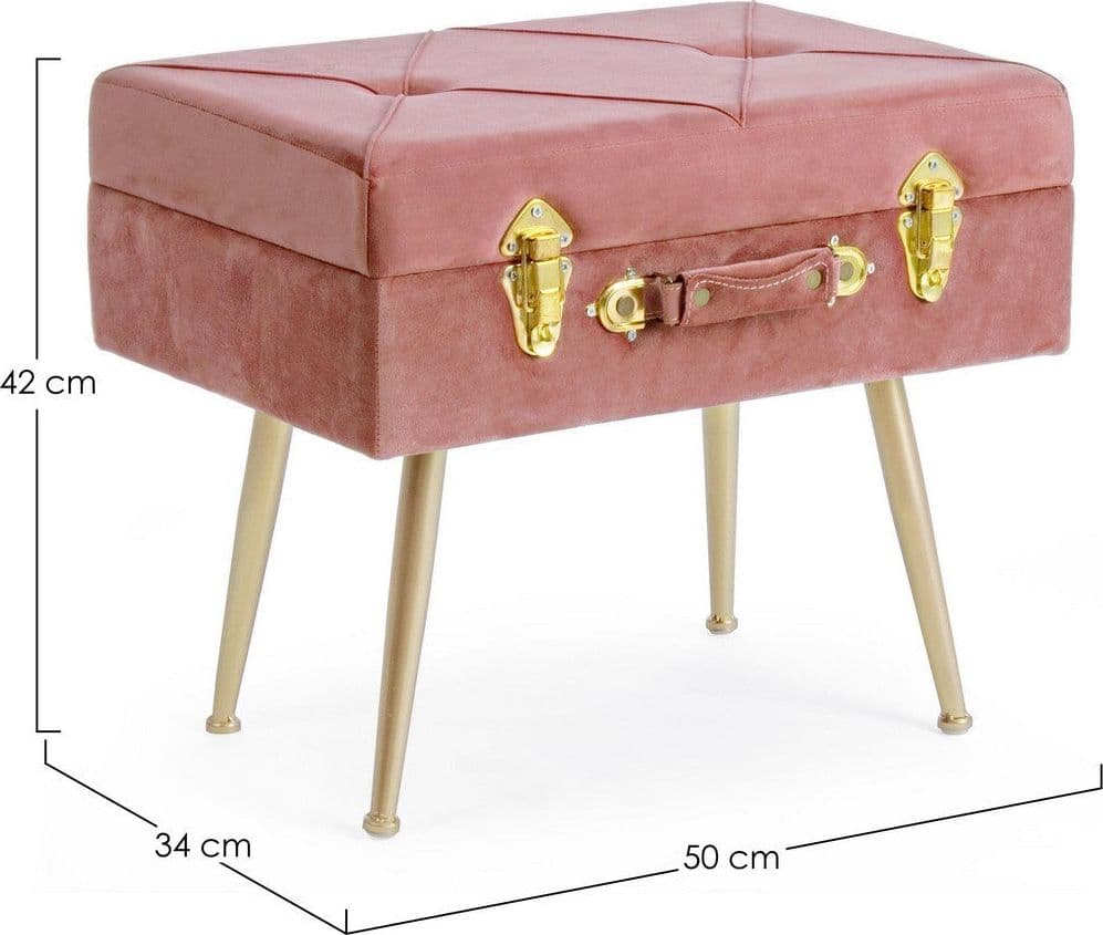 Poltrona Pouf "Polina" per interno, con struttura in mdf da 50x34x42 cm in Ottomane e poggiapiedi Decor Space - Altamura, commercioVirtuoso.it