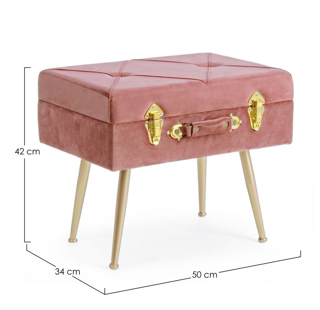 Poltrona Pouf "Polina" per interno, con struttura in mdf da 50x34x42 cm in Ottomane e poggiapiedi Decor Space - Altamura, commercioVirtuoso.it